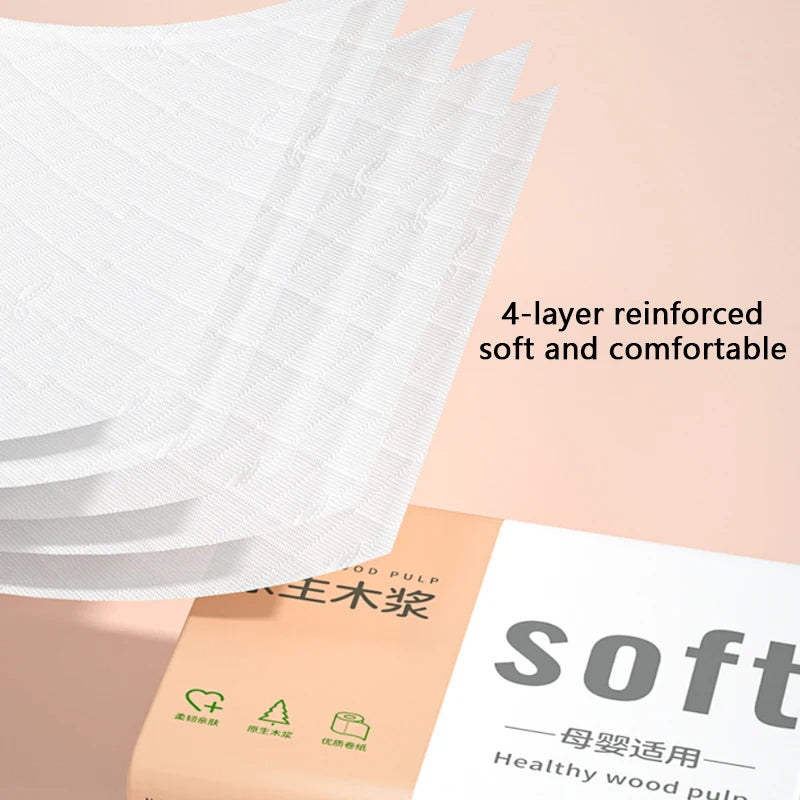 16 Packs Wholesale Eco Friendly Portable No Fluorescent Virgin Wooden Pulp Tissue Soft Comfortable 4 Ply Facial Tissue Paper