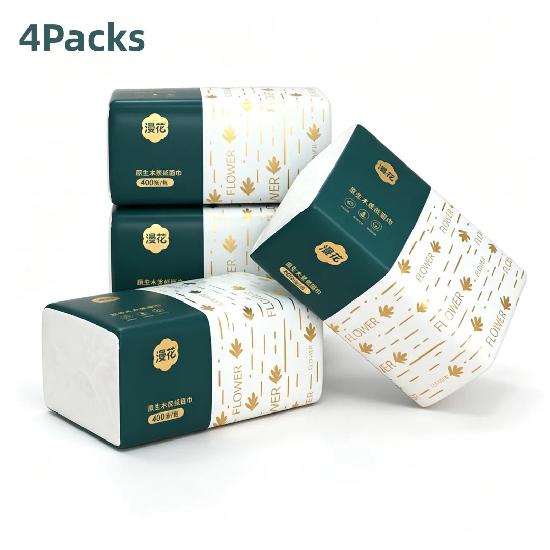 4/12/24Bulk Pack Paper Towels 4-Ply Soft Strong No Fluorescent Virgin Wooden Pulp Facial Tissue Bathroom Office Daily Napkins