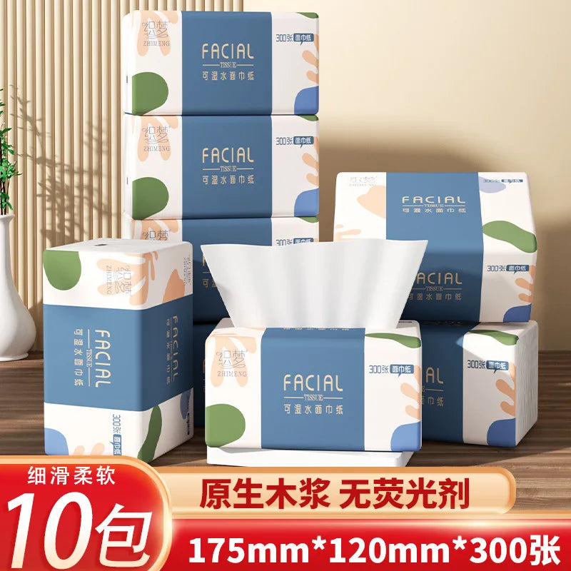 10-24 Packs Of Tissue Paper, 300 Sheets Per Pack, 4/5 Layers, Large-sized Napkins, Tissues, Sanitary Paper Towels