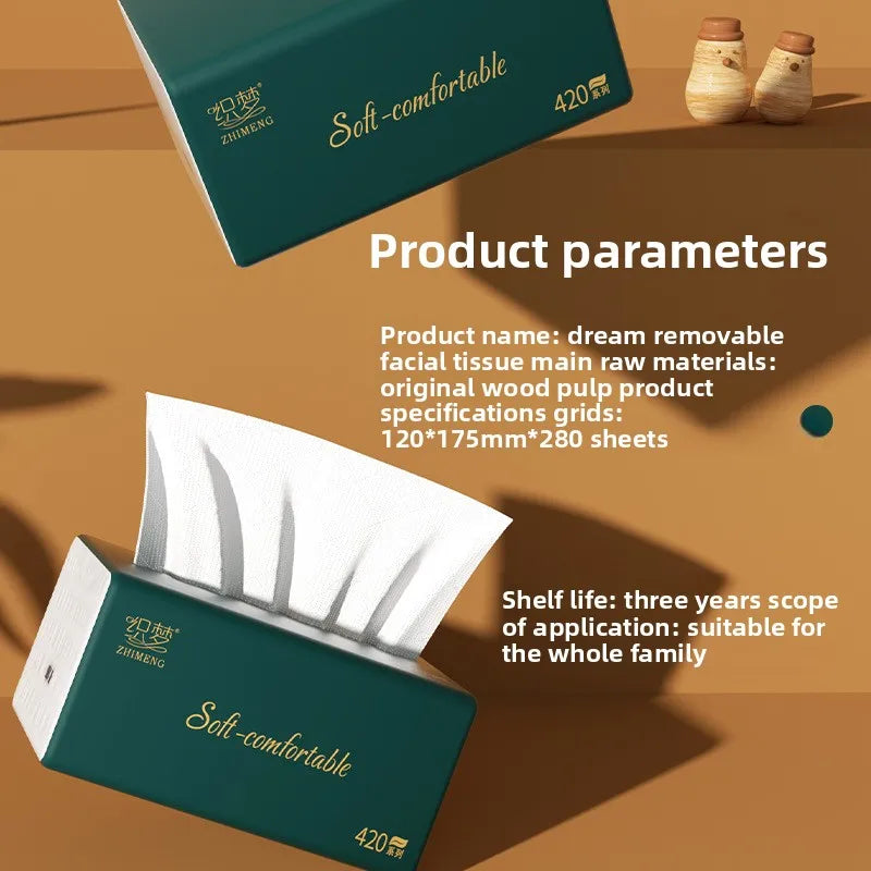 4-24 Packs Of Portable Tissue Paper, 280 Sheets/pack, 5 Layers, 56 Sheets/pack, Native Wood Pulp Napkins, Household Toilet Paper
