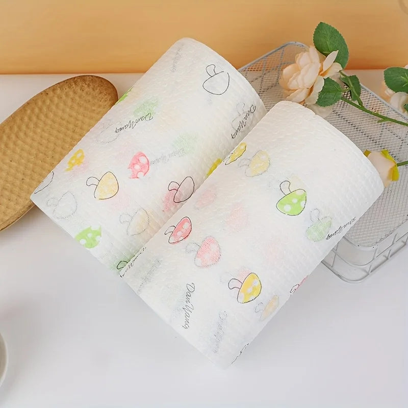 400pcs/1Roll Lazy Cloth Disposable Kitchen Wet Dry Dual-use Household Cleaning Special Paper Household Dishwashing Cloth Tissue