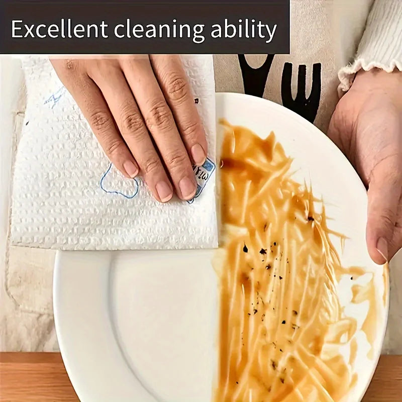 400pcs/1Roll Lazy Cloth Disposable Kitchen Wet Dry Dual-use Household Cleaning Special Paper Household Dishwashing Cloth Tissue