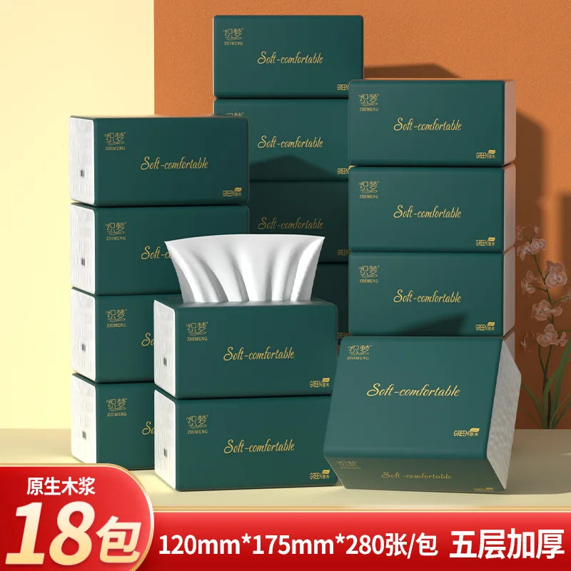 4-24 Packs Of Portable Tissue Paper, 280 Sheets/pack, 5 Layers, 56 Sheets/pack, Native Wood Pulp Napkins, Household Toilet Paper