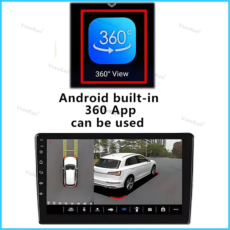 3D Car 360 Panoramic Camera 8K AHD 1080P 720P 4 Pieces Square Cameras For Android Radio 360APP SN307 WDR 2053 Sensor