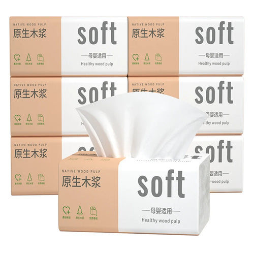 16 Packs Wholesale Eco Friendly Portable No Fluorescent Virgin Wooden Pulp Tissue Soft Comfortable 4 Ply Facial Tissue Paper