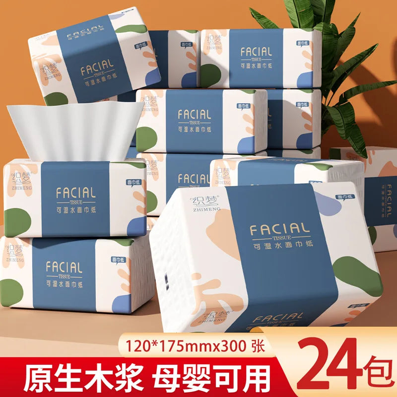 10-24 Packs Of Tissue Paper, 300 Sheets Per Pack, 4/5 Layers, Large-sized Napkins, Tissues, Sanitary Paper Towels